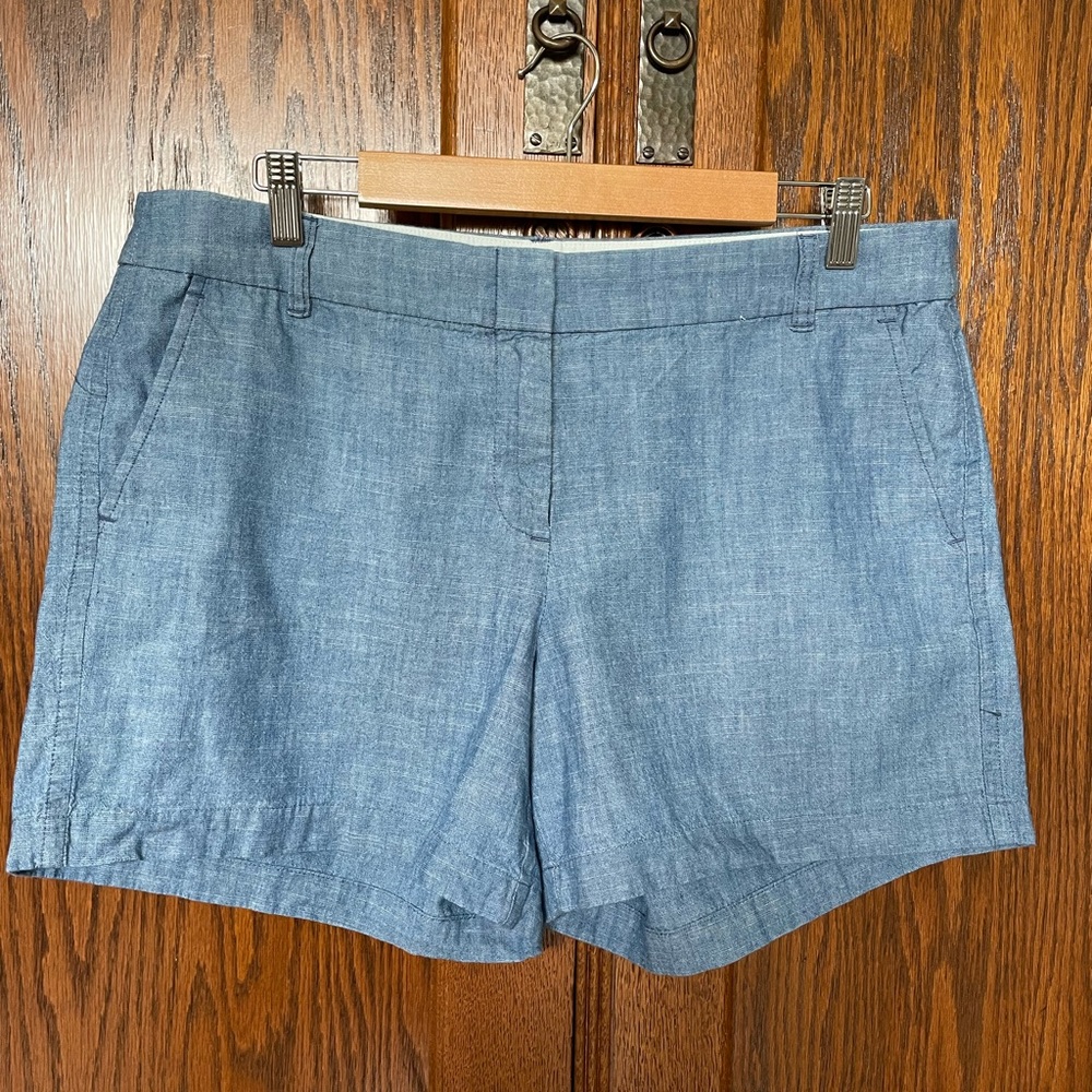 J. Crew Blue Chambray 5” Inseam Shorts